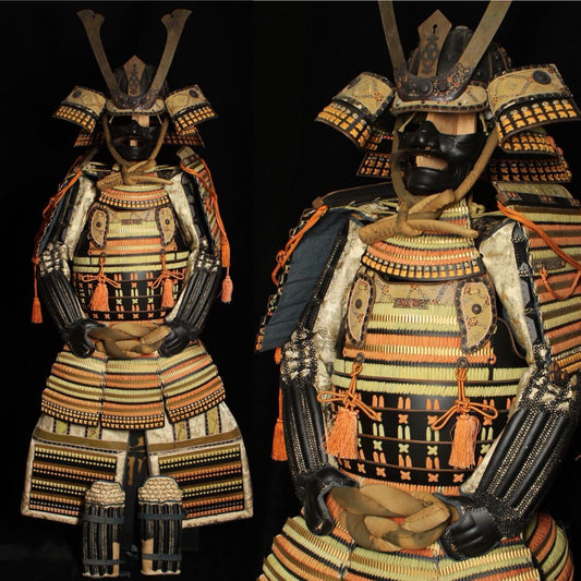 Full-Size Samurai Gusoku Armor | Assembled Kabuto & Menpo | Edo-Period Style Japanese Armor Display
