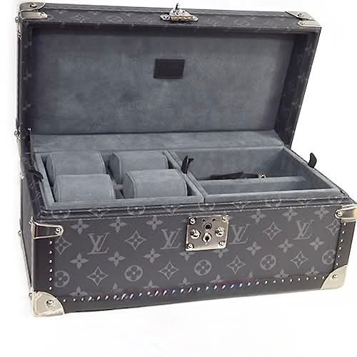 Louis Vuitton Monogram Eclipse Watch & Jewelry Trunk M70128003 – Silver Hardware – Unused Display Case