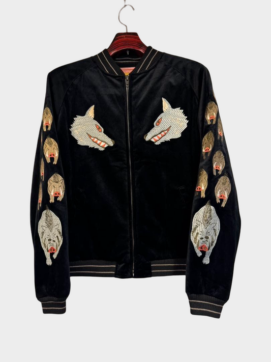 RARE Studio Ghibli Princess Mononoke Early Model Sukajan Shishi-gami Black Forest Spirit Embroidered Jacket