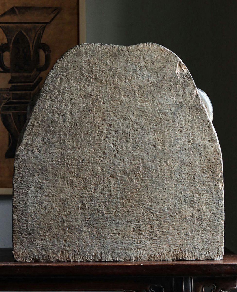 Gandhara Grey Schist Buddha Relief with Attendants, Kushan-Era Style Buddhist Stone Panel (Antique, 100+ Years)