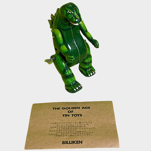 Godzilla Tinplate Figure — Biriken Billiken Shokai Zenmai Wind-Up with Box (Showa Style)