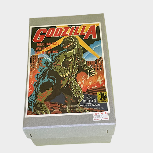 Godzilla Tinplate Figure — Biriken Billiken Shokai Zenmai Wind-Up with Box (Showa Style)