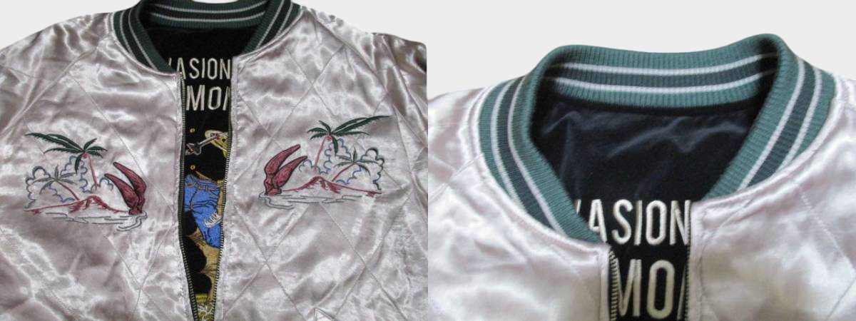 Godzilla × King Ghidorah Reversible Sukajan — Japanese Kaiju Souvenir Jacket, Size 42