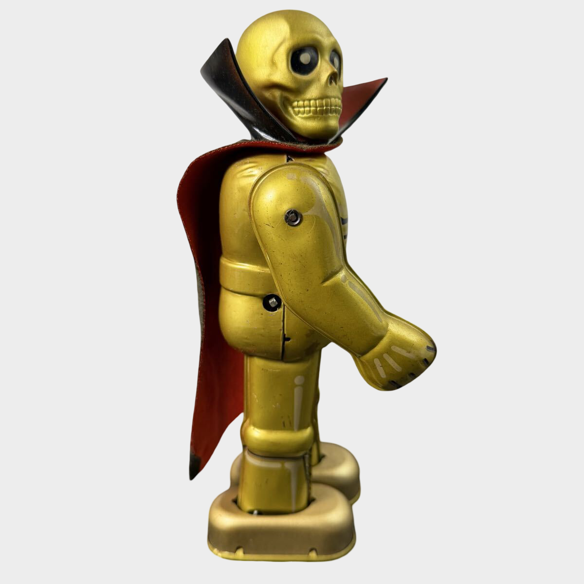 Golden Bat Mechanical Tin Figure — Boxed Japanese Clockwork Superhero, Billiken Shokai Ōgon Bat