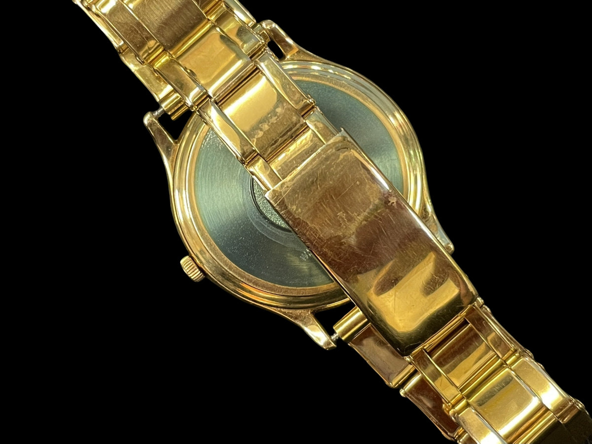 Grand Seiko 9581-7010 · 18K Solid Gold 78.3g · Quartz 35mm · Gold Dial Dress Watch · Vintage GS Rarity · Good Condition