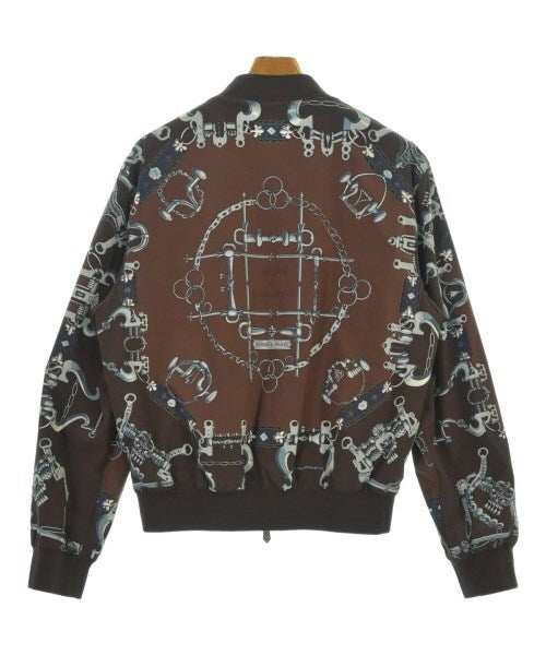 Hermès Reversible Equestrian Hardware Print Blouson Jacket Brown Men’s Size 50 (XL) Double Zip France