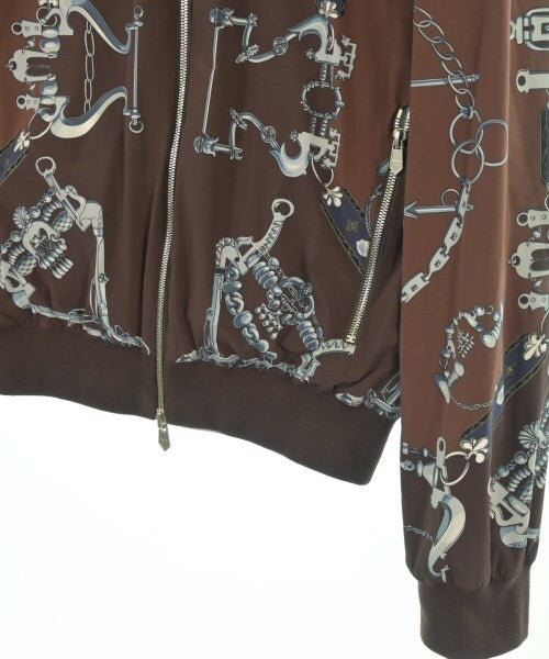 Hermès Reversible Equestrian Hardware Print Blouson Jacket Brown Men’s Size 50 (XL) Double Zip France