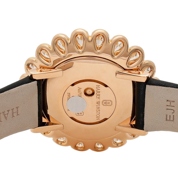 Harry Winston Marquise Time HJTQHM36RR001 – 18K Rose Gold Diamond MOP Dial Satin Strap Ladies Quartz Watch (Rare Collector Grade)