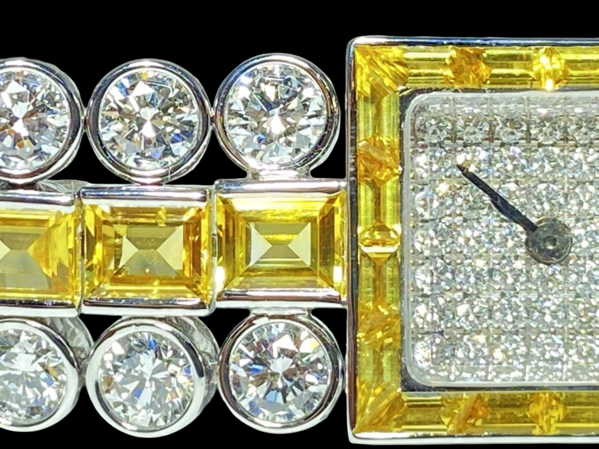 Harry Winston Signature Baguette Jewelry Watch 120LQ14W WG × Fancy Yellow & White Diamonds – Ultra High Jewelry Timepiece – SA Rank
