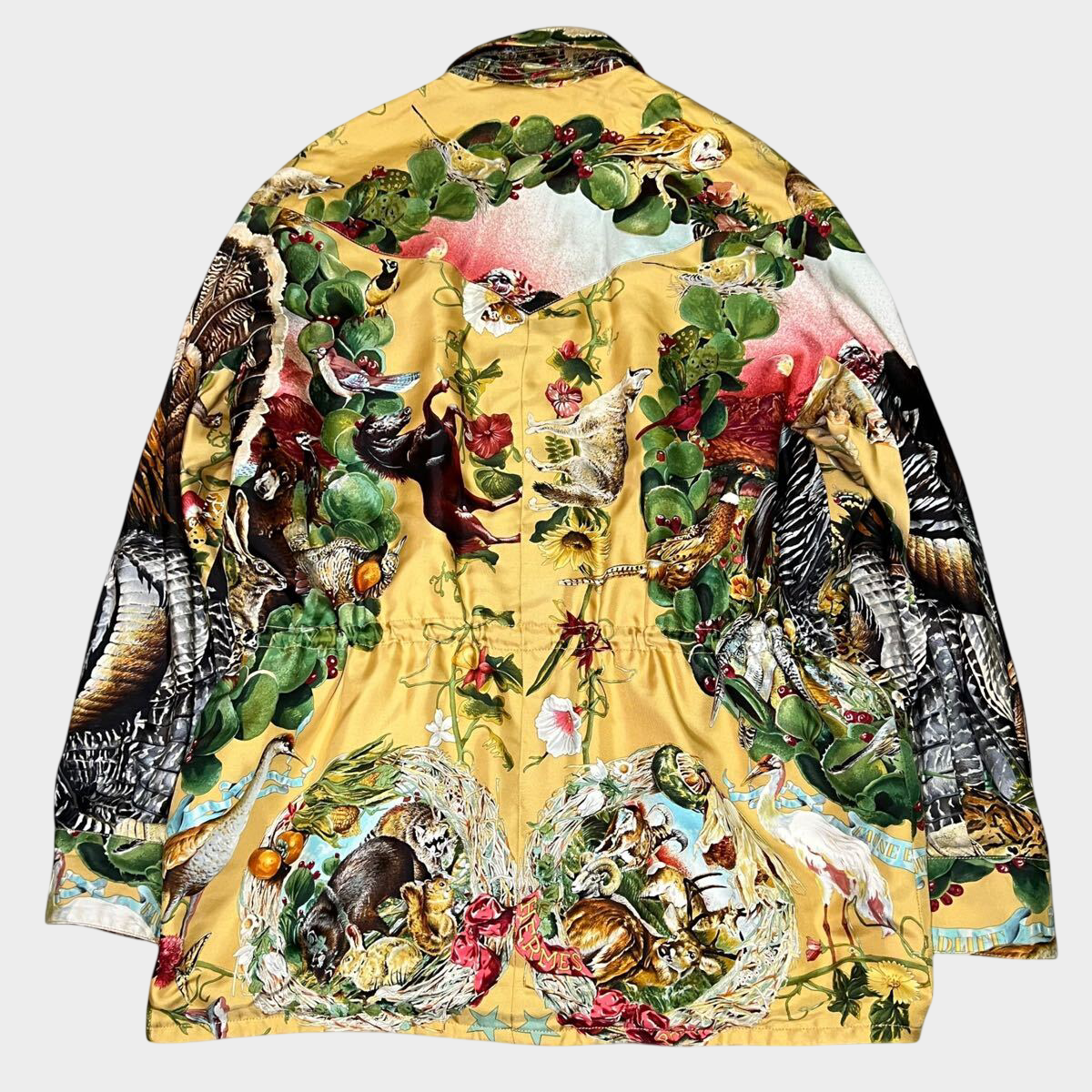 Hermès 1992 Kermit Oliver Reversible Silk Jacket — Museum Archive Art-to-Wear, Rare Illustrated Textile