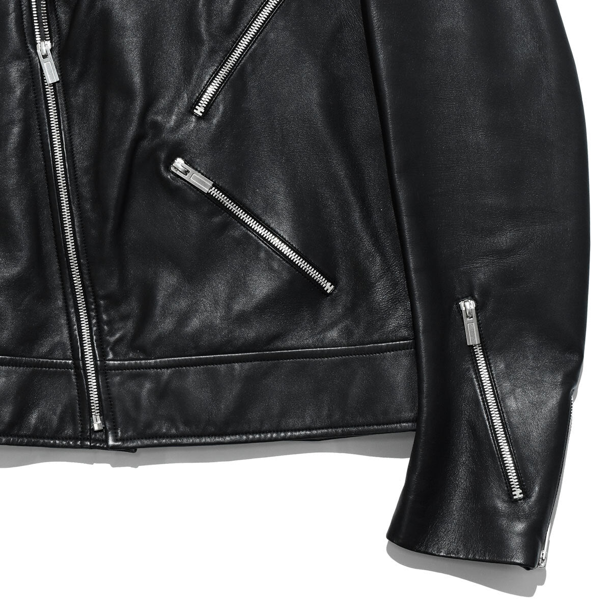 Hermès Commande Particuliere Double Riders Jacket Black Leather Size 46 Special Order Atelier Piece