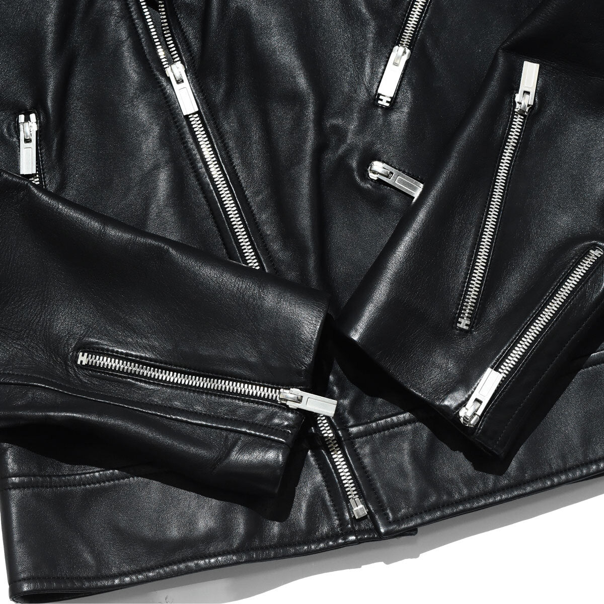 Hermès Commande Particuliere Double Riders Jacket Black Leather Size 46 Special Order Atelier Piece