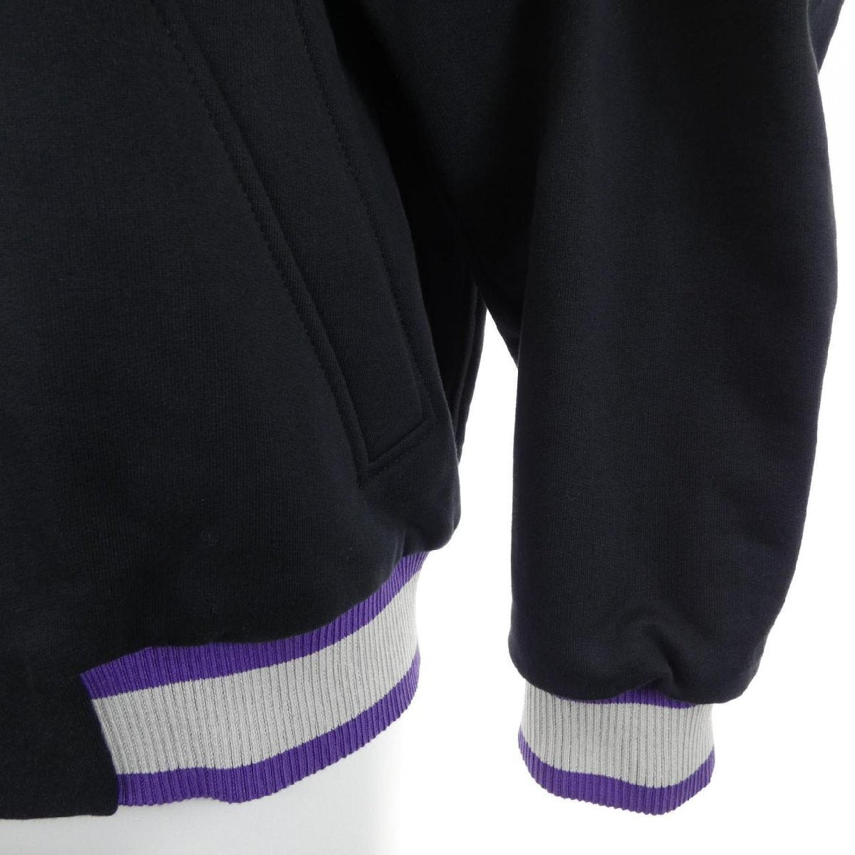 Hermès Figure Artistique Varsity Embroidered Jacket 36 Black Purple Rope Motif Luxury Blouson