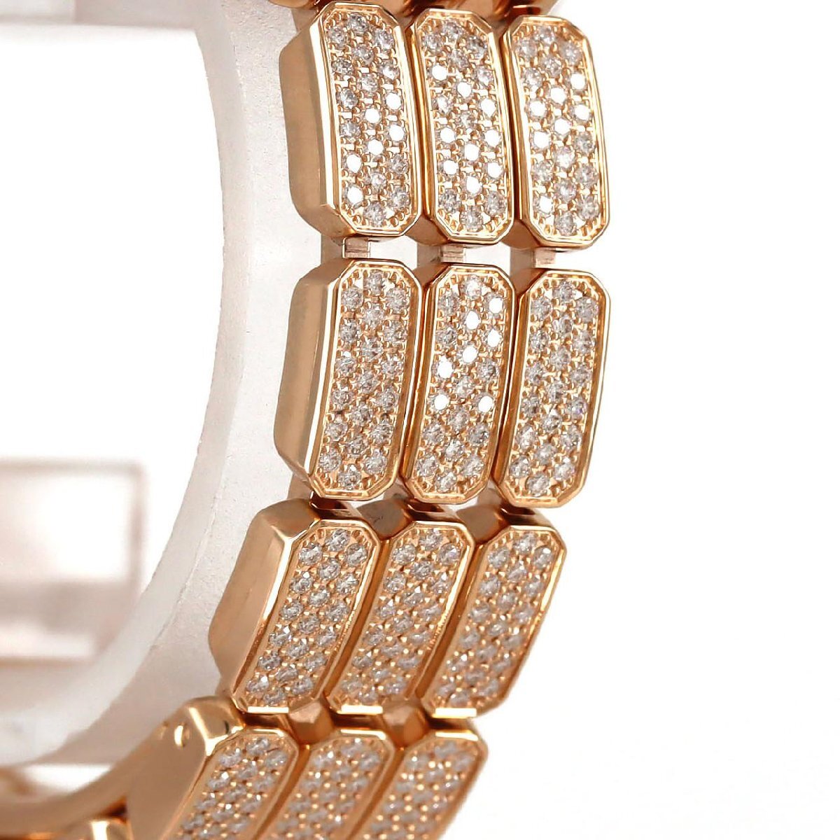 Hermès Kelly Watch KE4.172 PG Diamond Pave Lock & Bracelet – Rose Gold High Jewelry – Mother-of-Pearl Dial – Full Set