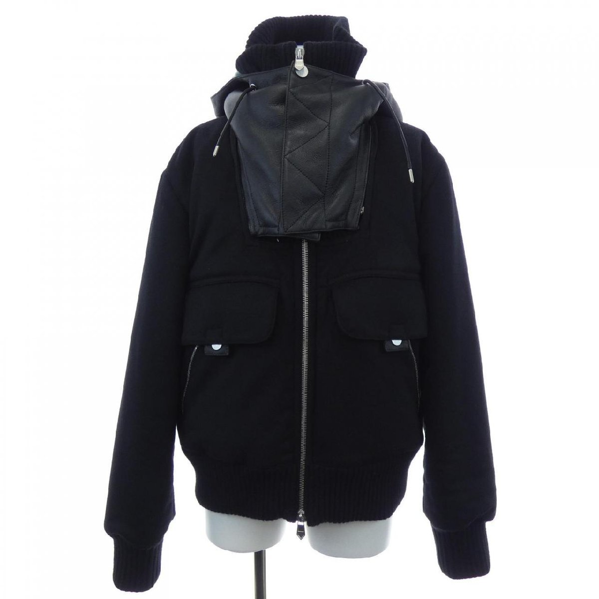 Hermès Leather Hood Hybrid Jacket Black Luxury Womens Outerwear Designer Piece