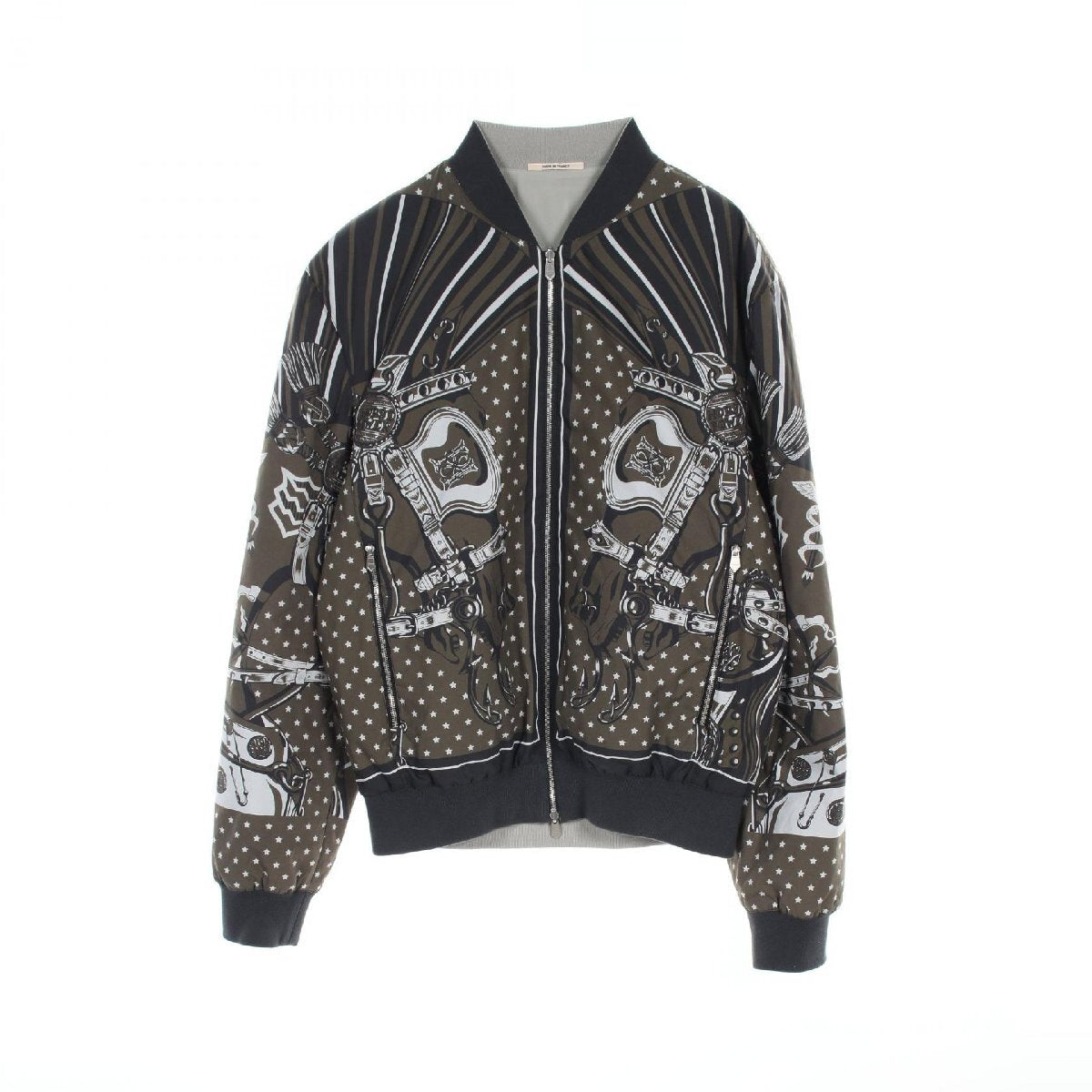 Hermès Punk Bandana Graphic Nylon Bomber Jacket Mens Designer Luxury Outerwear