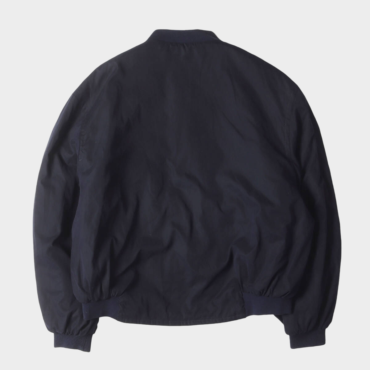 Hermès Reversible Silk Bomber Jacket — Gold & Navy Heraldic Print, Oversized Size 54, 1980s–90s Archive