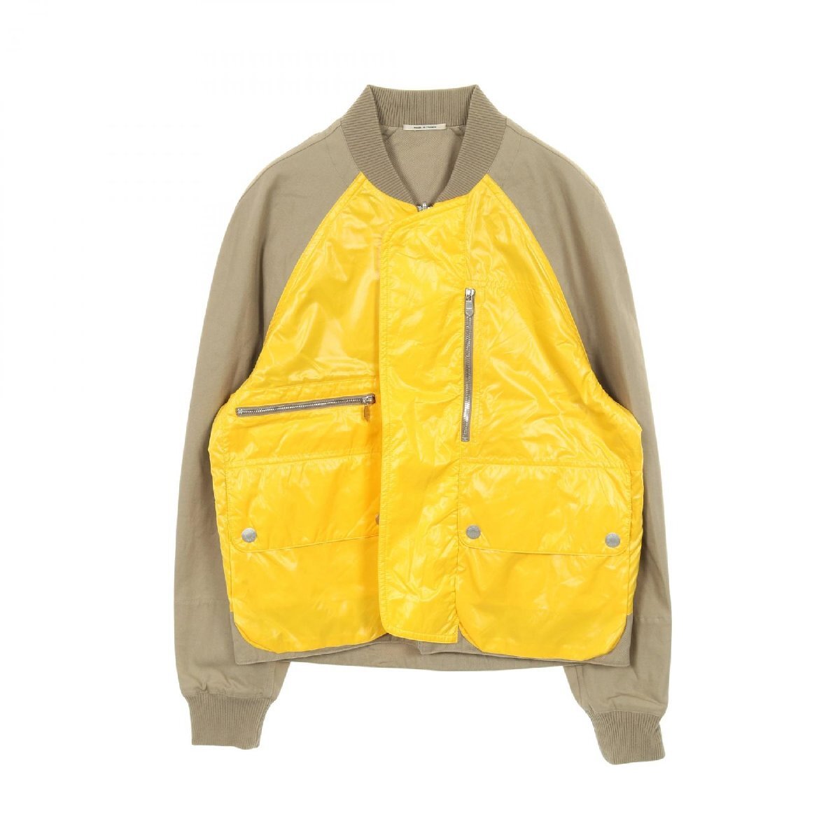 Hermès Série Button Reversible Jacket 48 Beige Yellow Nylon Cotton Luxury Technical Wear