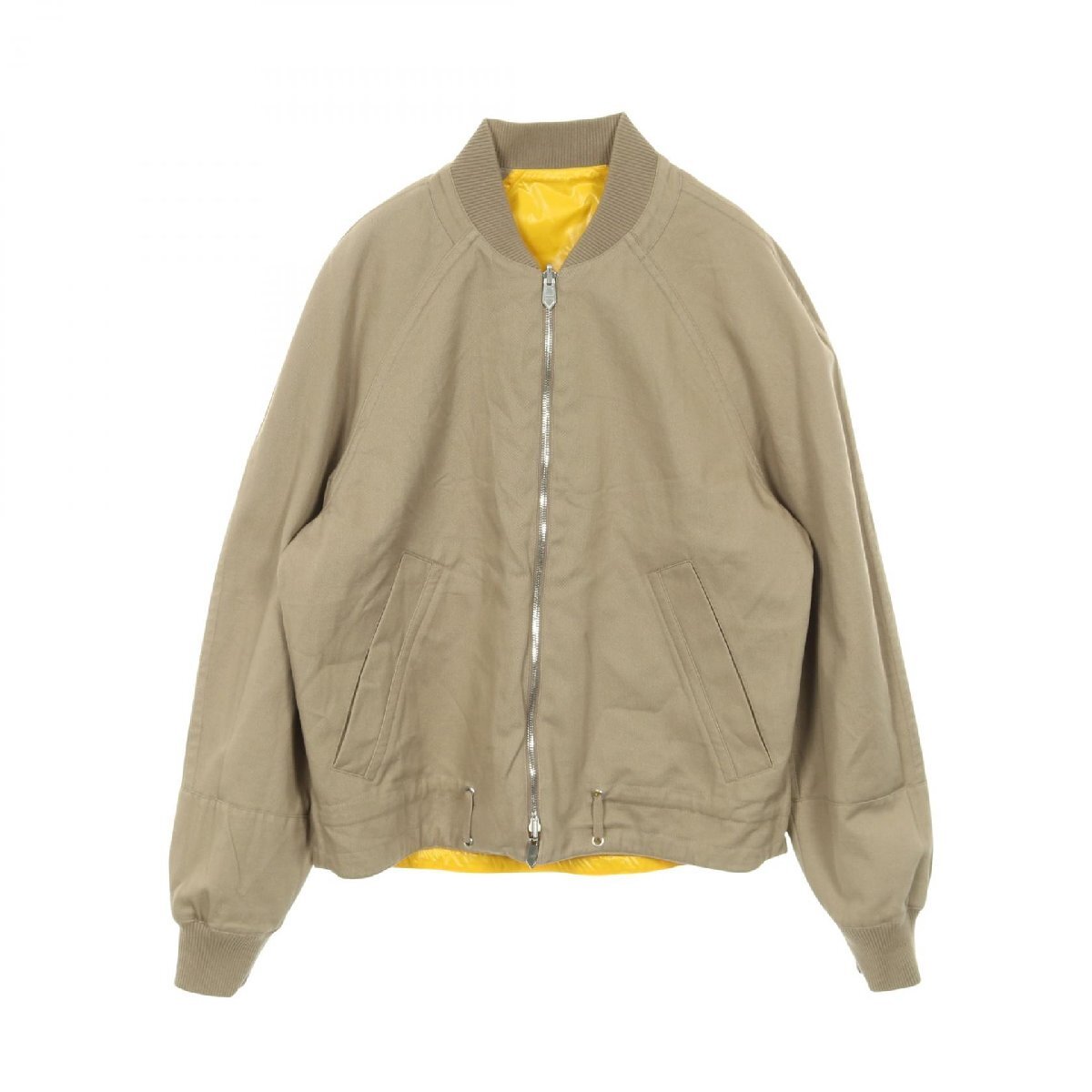 Hermès Série Button Reversible Jacket 48 Beige Yellow Nylon Cotton Luxury Technical Wear