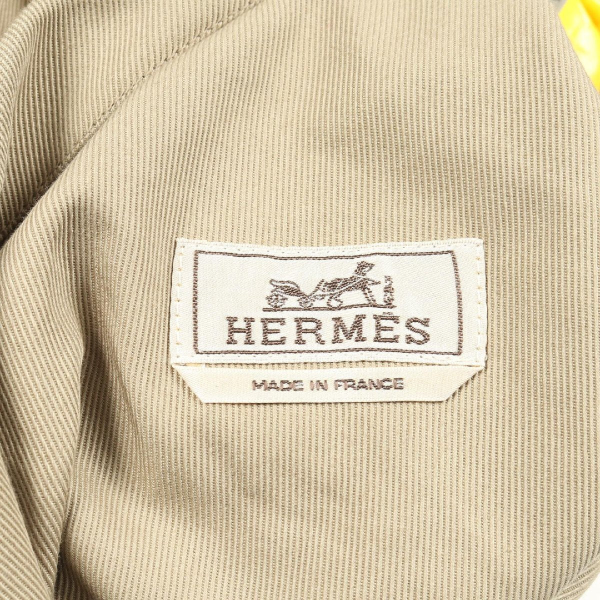 Hermès Série Button Reversible Jacket 48 Beige Yellow Nylon Cotton Luxury Technical Wear