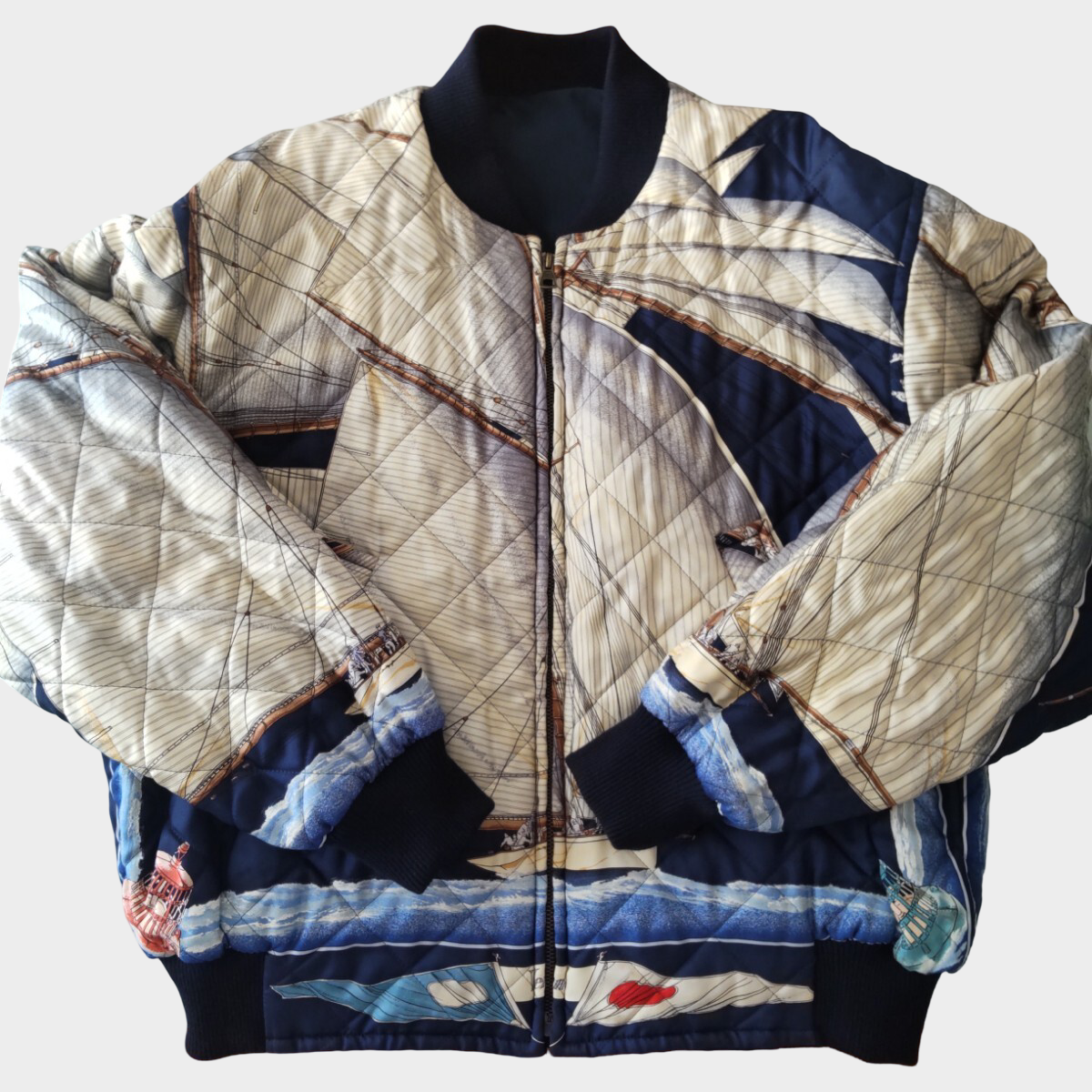 Vintage Hermès Reversible Quilted Silk Bomber Jacket Archive Scarf Print Luxury Blouson France