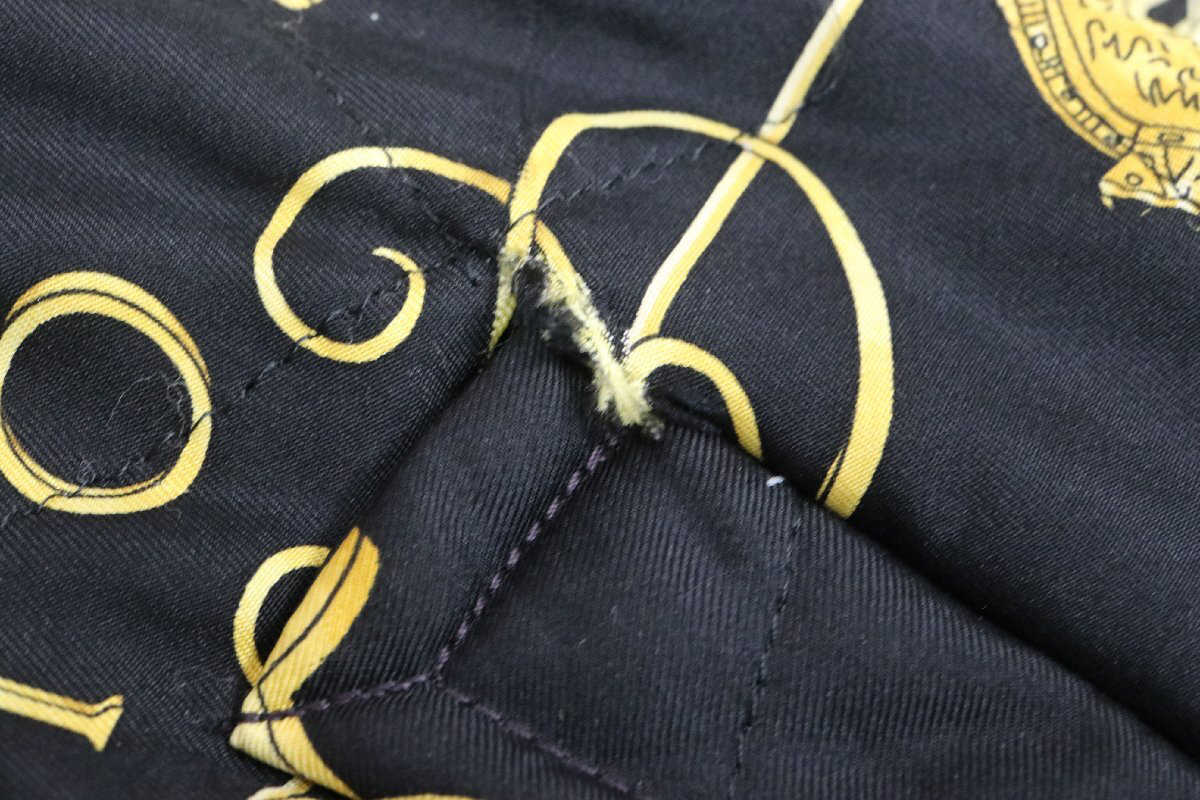 Hermes Vintage Reversible Silk Bomber Jacket Carré Scarf Print Quilted Blouson France