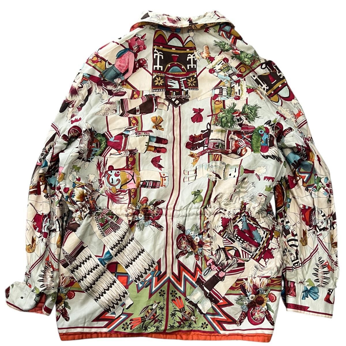 Hermès x Margiela 1990s Silk Christophe Colomb Découvre L’Amérique Jacket Size 36 France