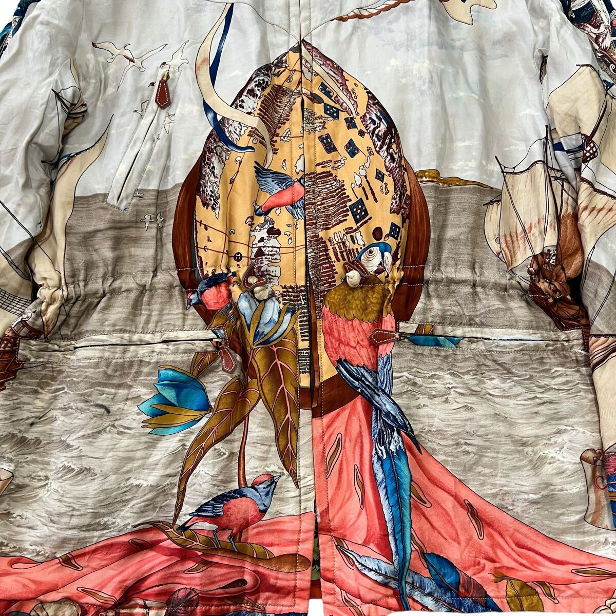 Hermès x Margiela 1990s Silk Christophe Colomb Découvre L’Amérique Jacket Size 36 France