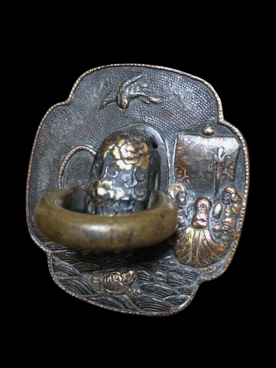 Nakamiya Fuji Hexagonal Cast Iron Tetsubin — Cloud Dragon Relief — Compact Japanese Iron Teaware