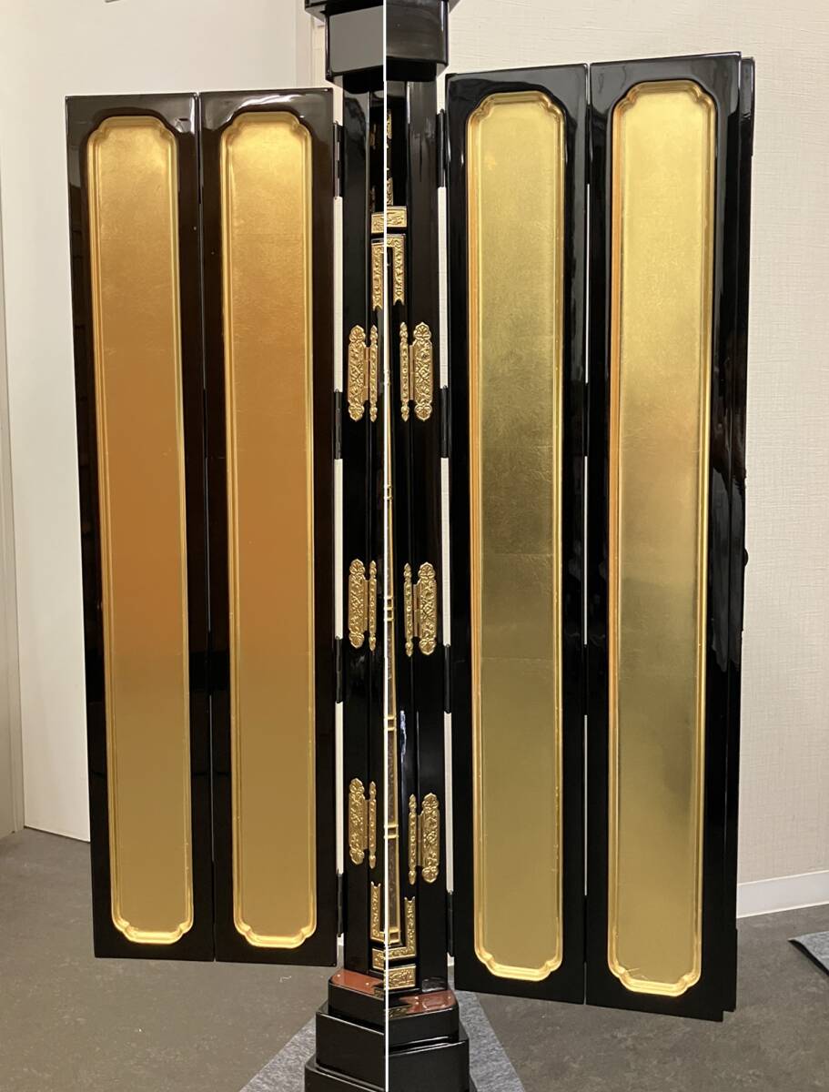 Deadstock High-Grade Otani-ha Black Lacquer Gold Butsudan — Multi-Tier Guden Sanctuary Architecture (Approx. 130 cm Height) — Upper Domestic Shrine Class