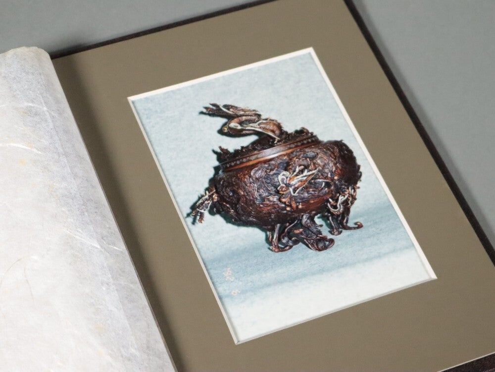 High-Relief Japanese Bronze Dragon Incense Koro Burner — Ritual Metalwork with Certificate - Wooden Base Included