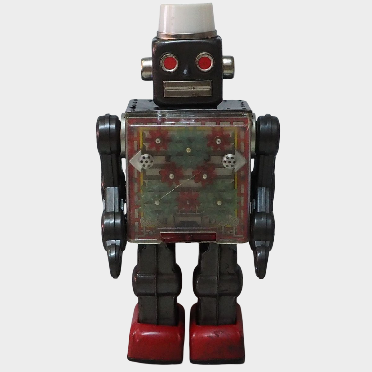 Horikawa MACHINE ROBOT Tin Walking Robot Japan — 1960s Gear-Driven Display Space Robot