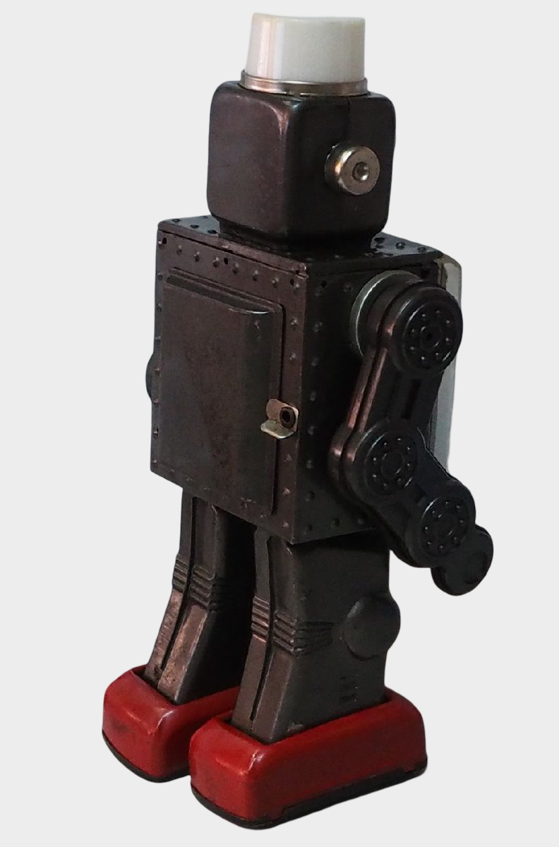 Horikawa MACHINE ROBOT Tin Walking Robot Japan — 1960s Gear-Driven Display Space Robot