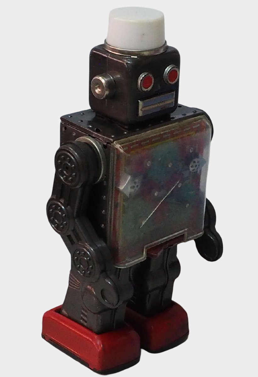Horikawa MACHINE ROBOT Tin Walking Robot Japan — 1960s Gear-Driven Display Space Robot