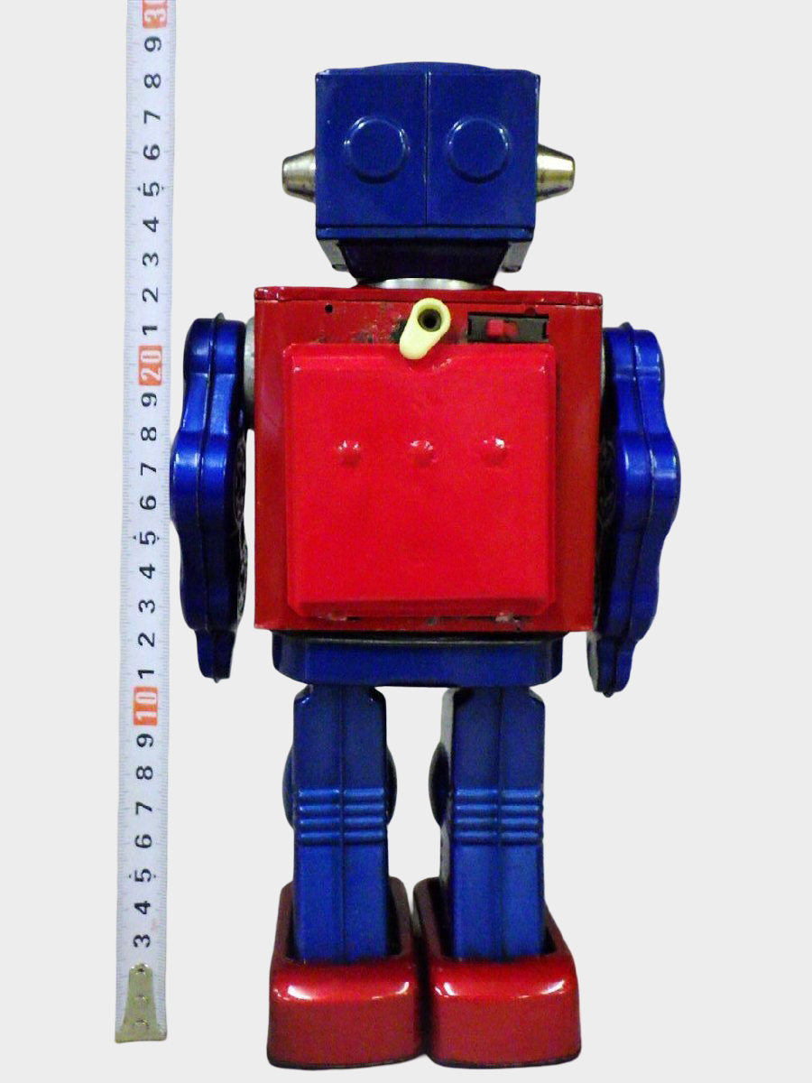 Horikawa NEW SPACE KING Tin Robot Japan — Showa Battery Robot with Light-Up Chest