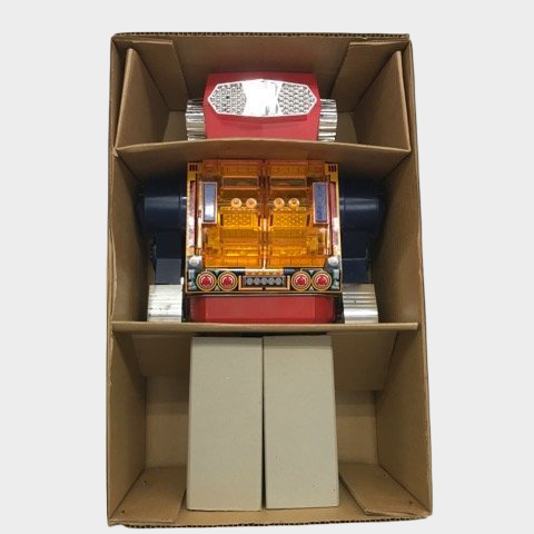 Horikawa Rotate-O-Matic Super Giant Tin Robot Japan — Boxed Metal-Printed Battery Robot
