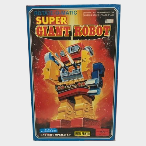 Horikawa Rotate-O-Matic Super Giant Tin Robot Japan — Boxed Metal-Printed Battery Robot