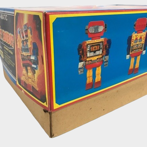 Horikawa Rotate-O-Matic Super Giant Tin Robot Japan — Boxed Metal-Printed Battery Robot