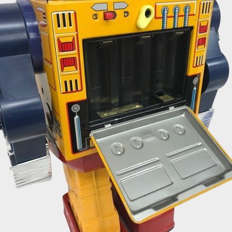 Horikawa Rotate-O-Matic Super Giant Tin Robot Japan — Boxed Metal-Printed Battery Robot