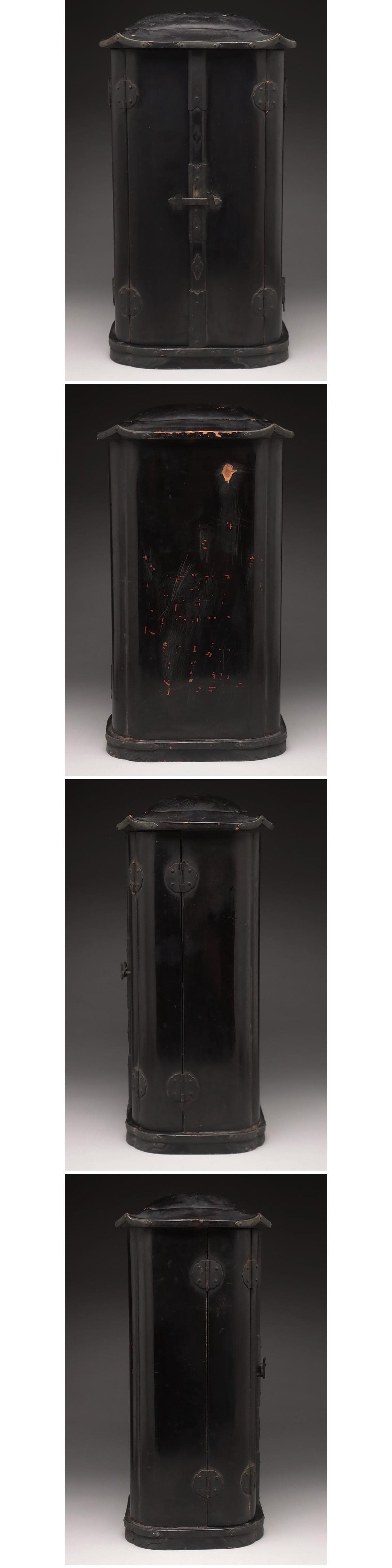 Bato Kannon Zushi (Horse-Head Kannon) — Eight-Armed Polychrome Wood Image | Edo-Period Esoteric Protector | Portable Shrine Cabinet (37.4 cm)