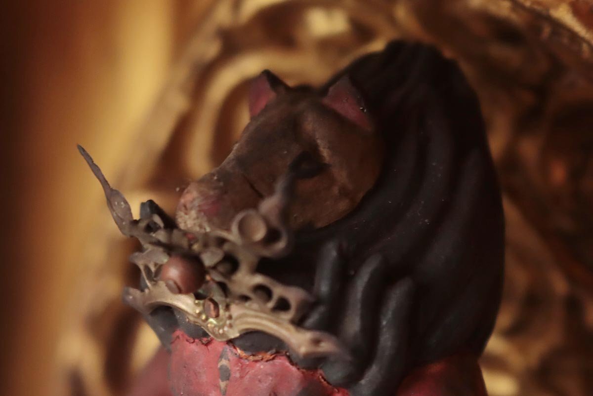 Bato Kannon Zushi (Horse-Head Kannon) — Eight-Armed Polychrome Wood Image | Edo-Period Esoteric Protector | Portable Shrine Cabinet (37.4 cm)