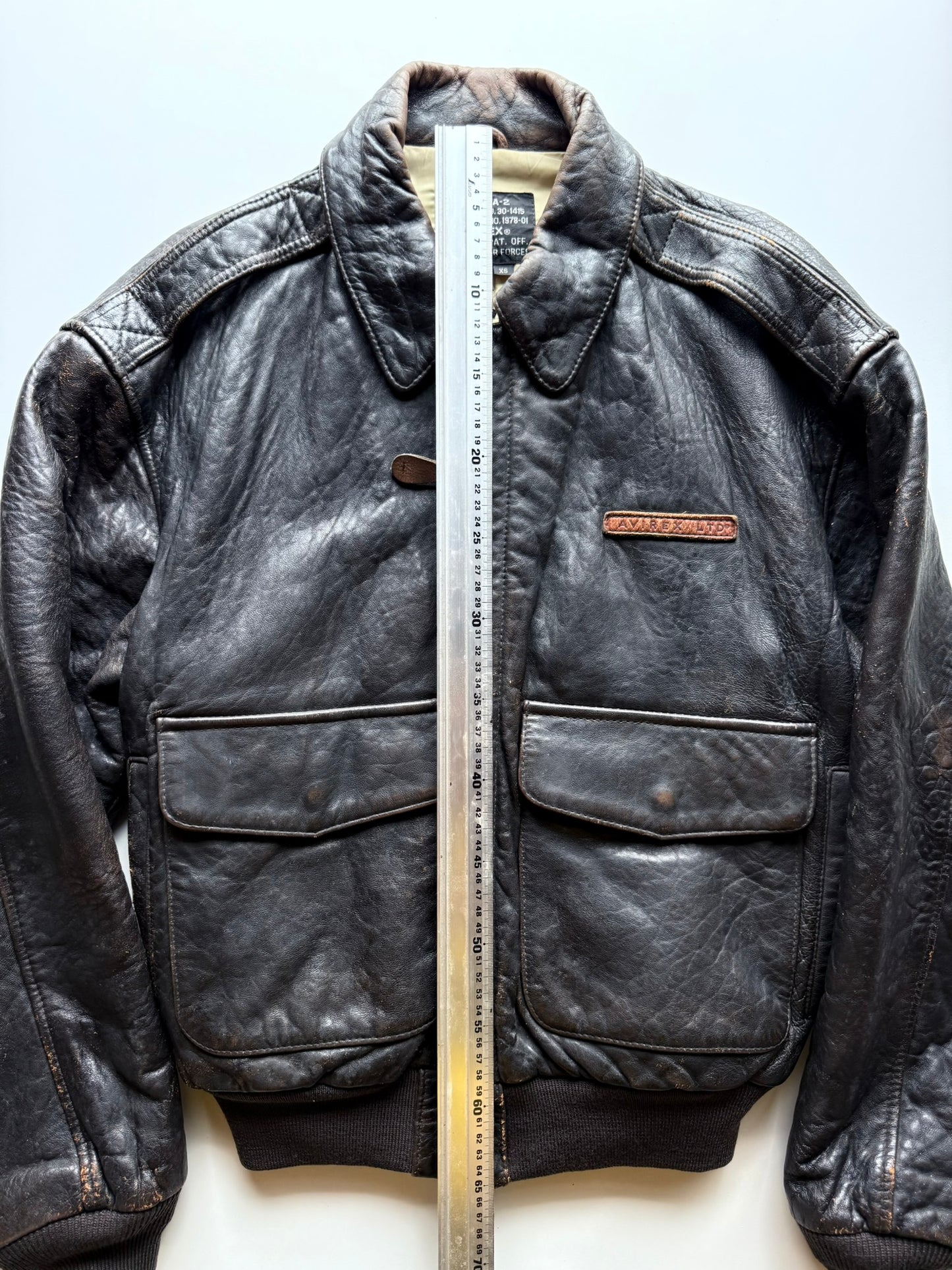 Avirex A-2 Military Glen Miller Flight Bomber Leather Jacket ( Size :  )