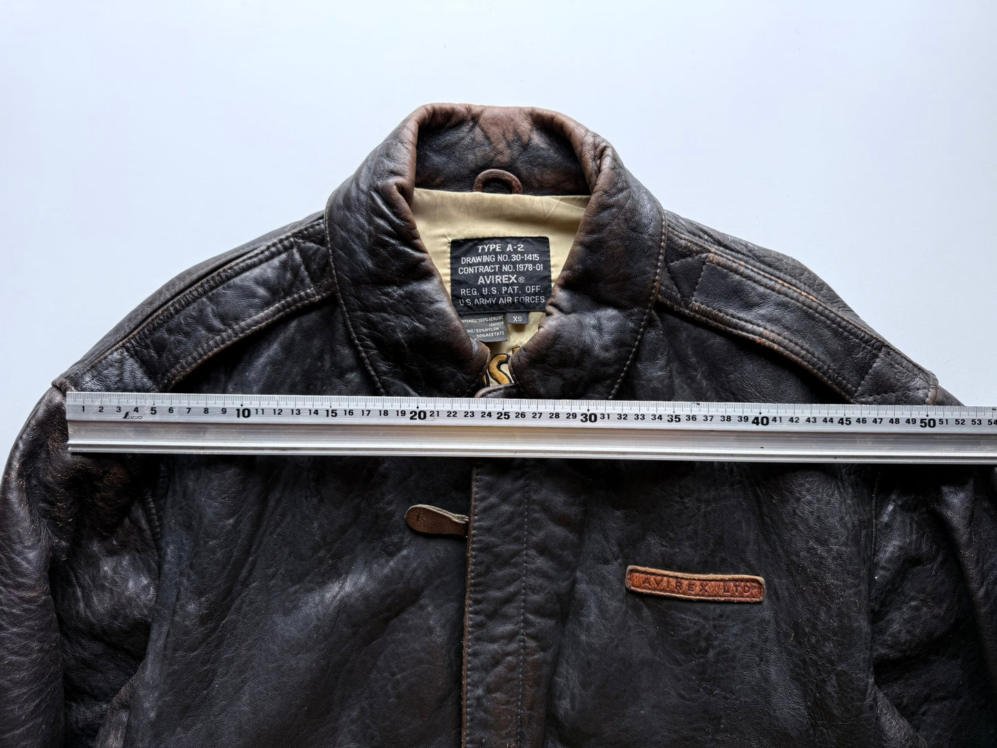 Avirex A-2 Military Glen Miller Flight Bomber Leather Jacket ( Size :  )