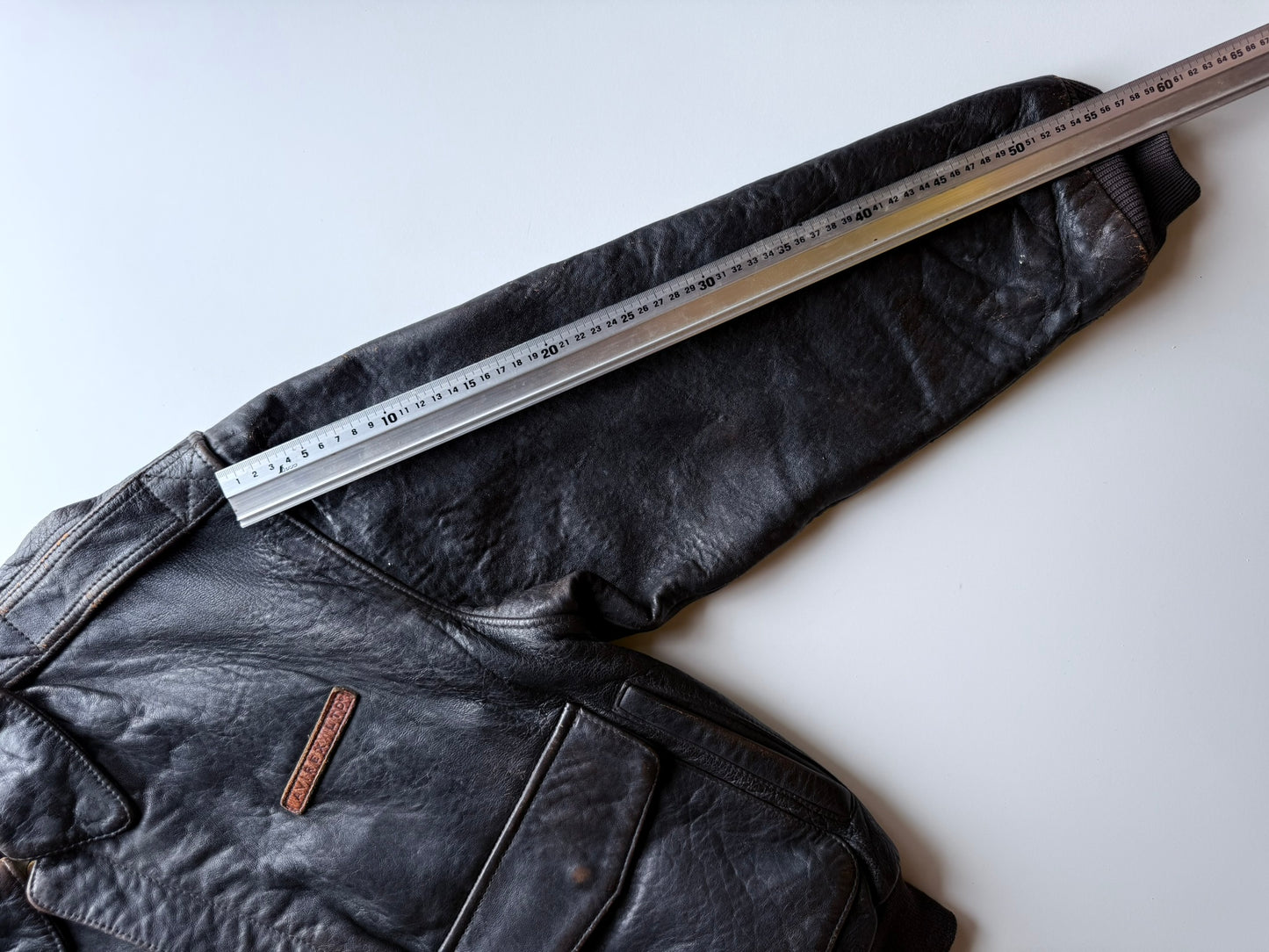 Avirex A-2 Military Glen Miller Flight Bomber Leather Jacket ( Size :  )