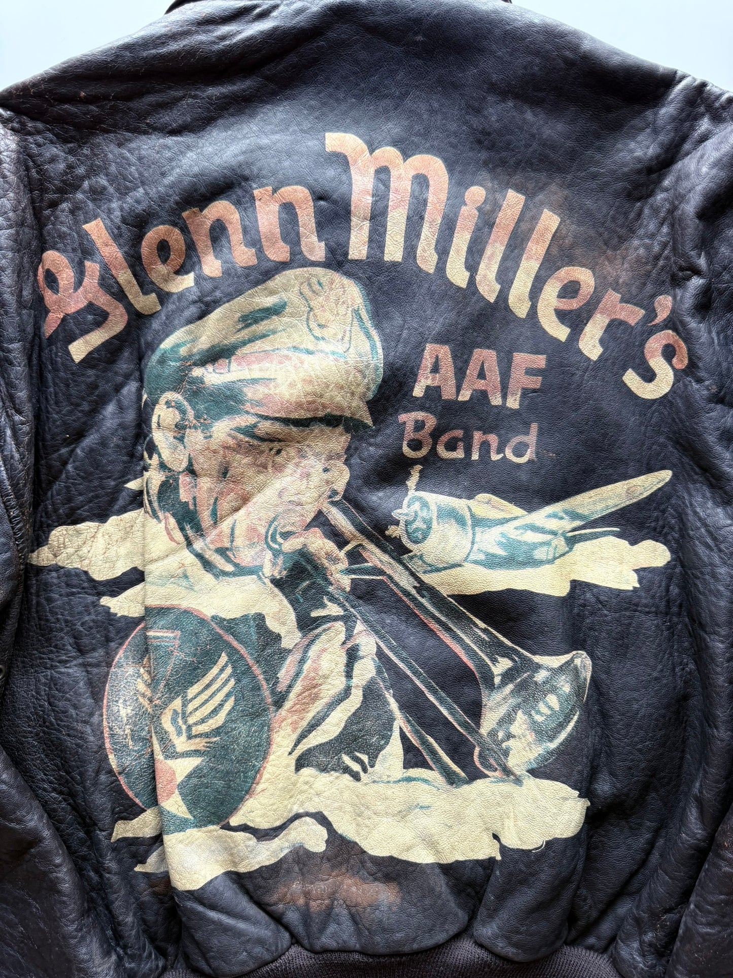 Avirex A-2 Military Glen Miller Flight Bomber Leather Jacket ( Size :  )