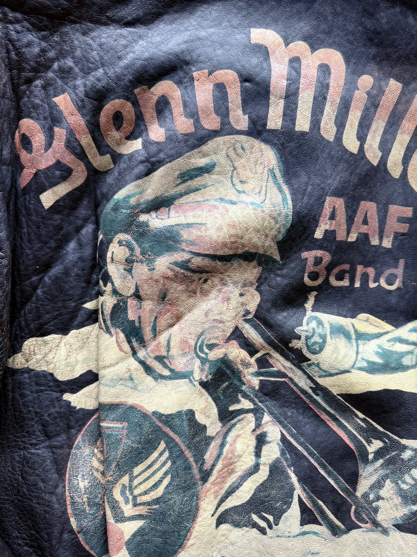 Avirex A-2 Military Glen Miller Flight Bomber Leather Jacket ( Size :  )