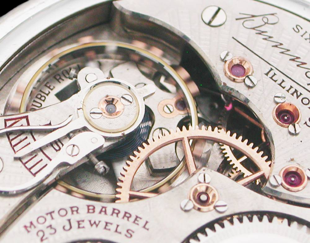 Illinois Bunn Special 23J 60-Hour Railroad Pocket Watch – 14KWGF Skeleton Case – Private Dial – Rare Antique Railroad Chronometer VA Grade