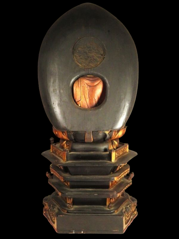 Important Edo Period Giltwood Seated Amida Nyorai with Gyokugan (Glass eyes) — 60 cm Temple-Style Buddhist Statue