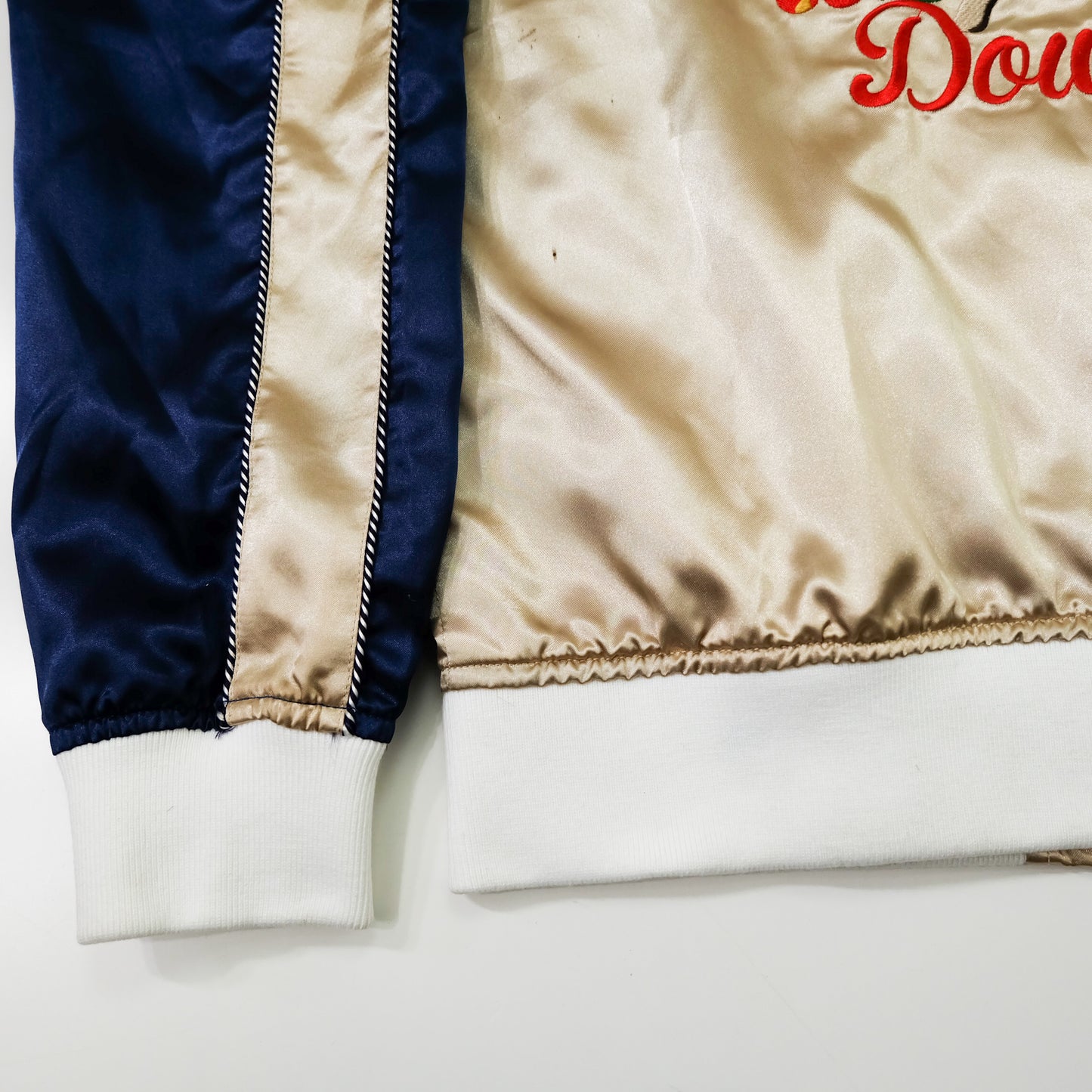 DOWBL On The Wave Hawaiian Hula Girl Sukajan Jacket Size M | Japan Embroidered Aloha Souvenir Bomber