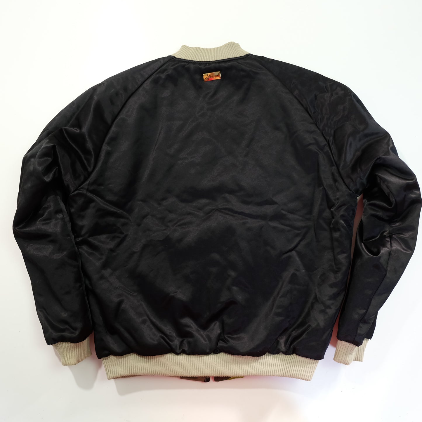 EXILE 24karats Luxury Japanese Embroidery Jacket with Flying Cranes, Lotus Flowers & Black Satin Reverse